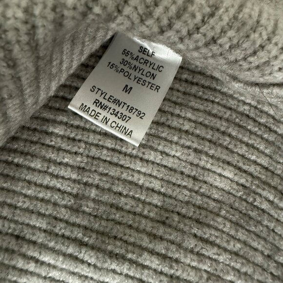 Lumière Ribbed Knit Sweater M Acrylic/Nylon/Polyester Casual Pullover With - Picture 5 of 9